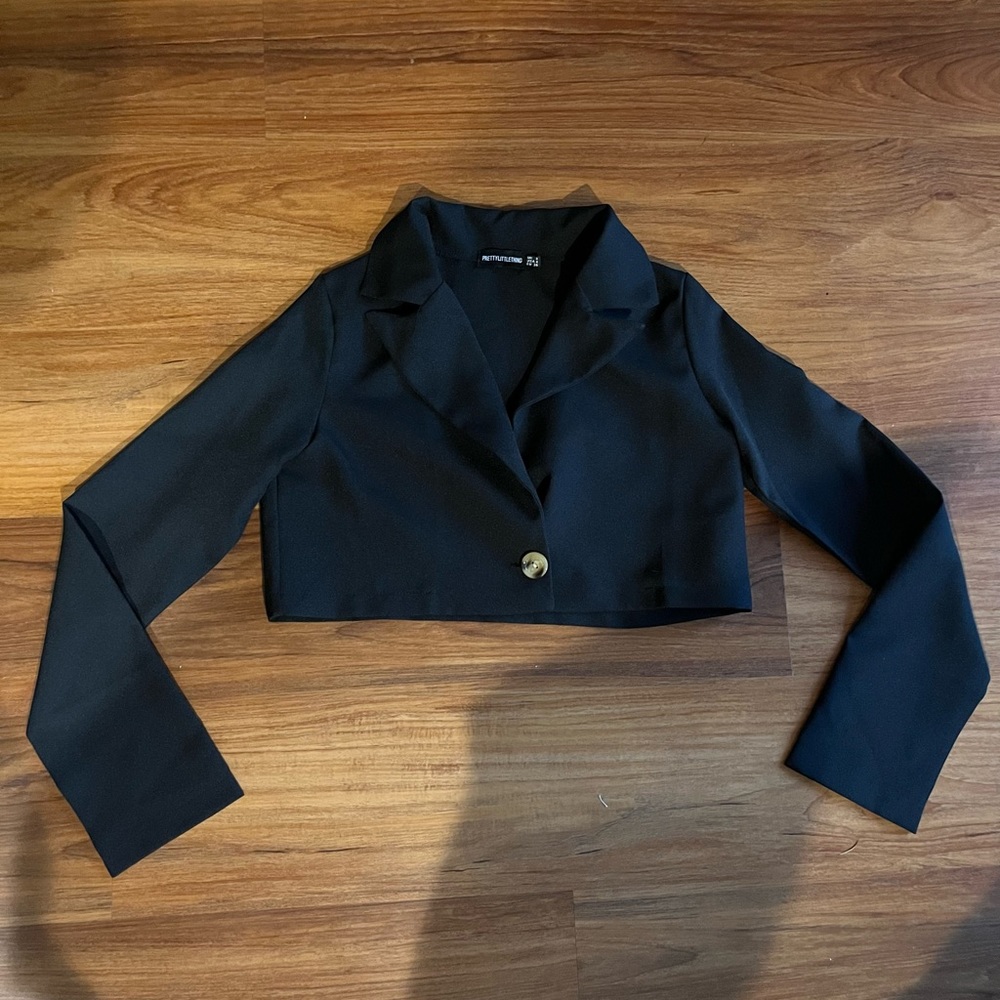 Black Cropped Blazer by Pretty Little Thing